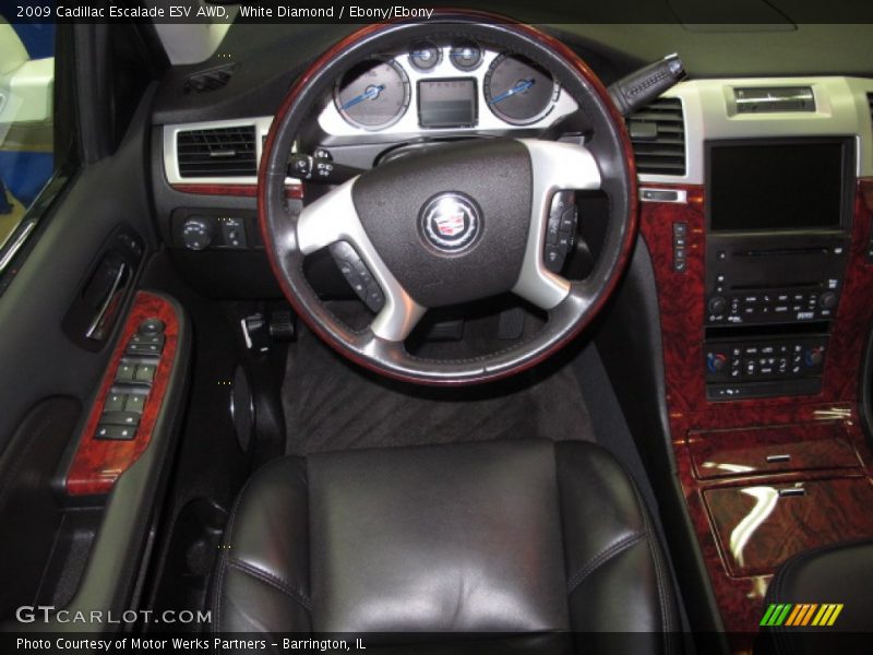 White Diamond / Ebony/Ebony 2009 Cadillac Escalade ESV AWD