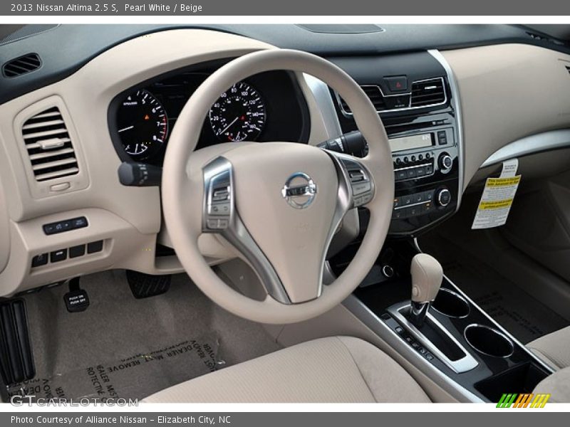 Pearl White / Beige 2013 Nissan Altima 2.5 S
