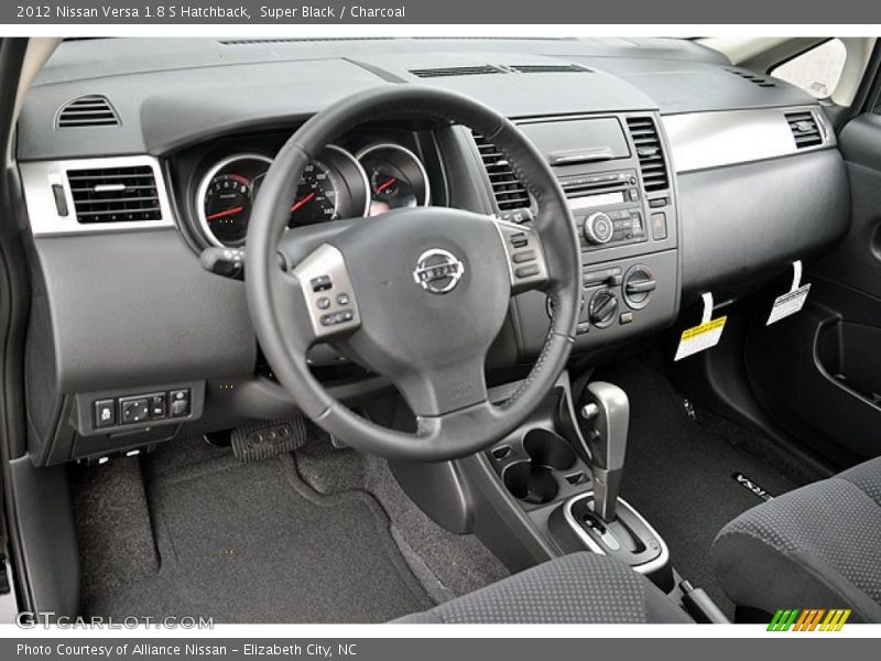 Super Black / Charcoal 2012 Nissan Versa 1.8 S Hatchback