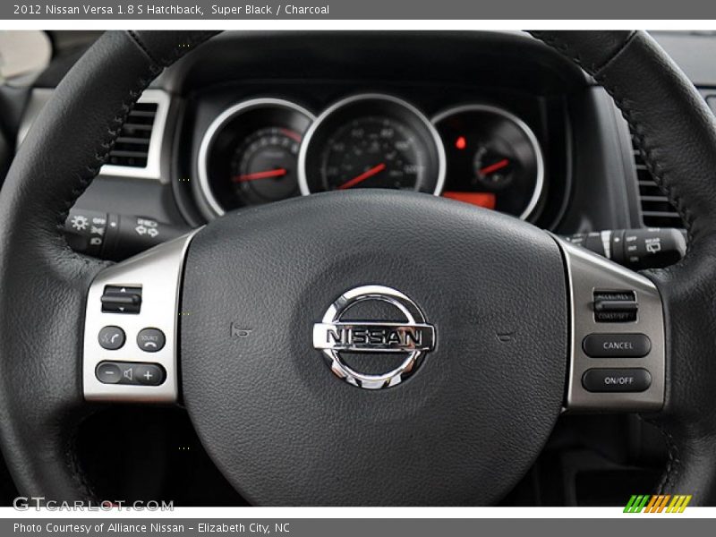 Super Black / Charcoal 2012 Nissan Versa 1.8 S Hatchback