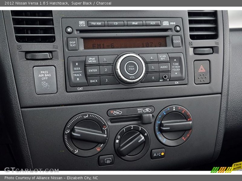 Super Black / Charcoal 2012 Nissan Versa 1.8 S Hatchback