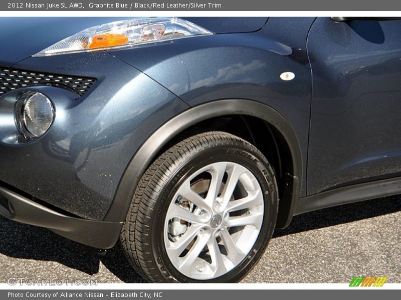 Graphite Blue / Black/Red Leather/Silver Trim 2012 Nissan Juke SL AWD