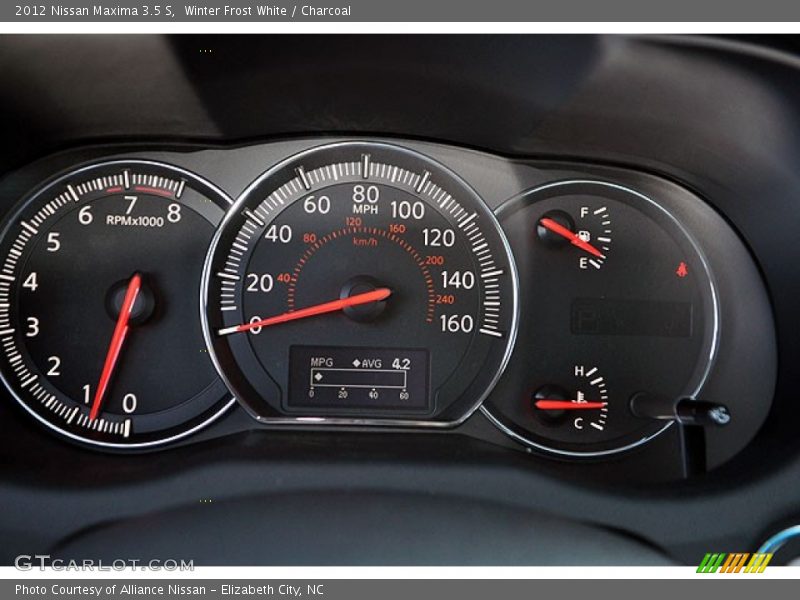 Winter Frost White / Charcoal 2012 Nissan Maxima 3.5 S