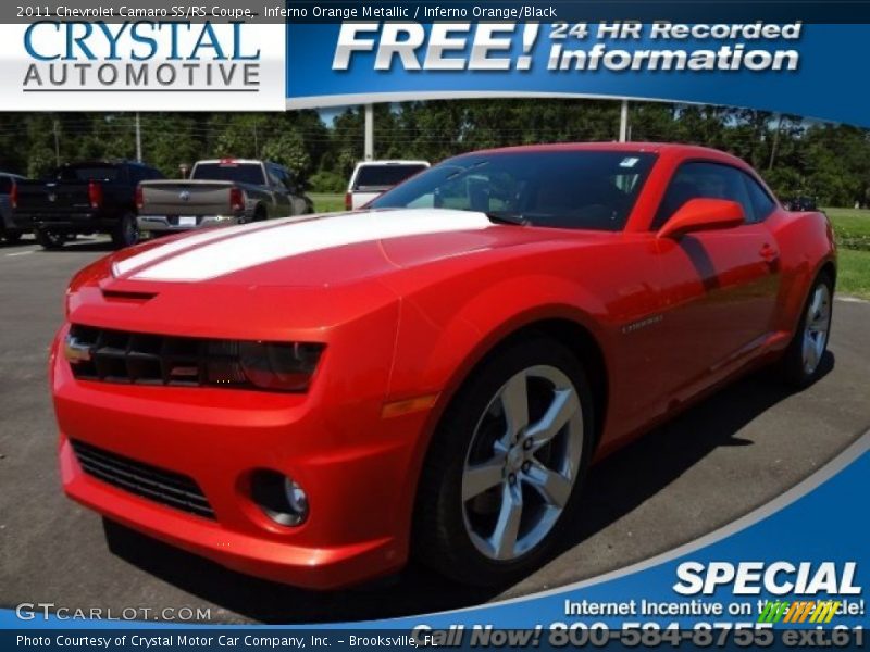 Inferno Orange Metallic / Inferno Orange/Black 2011 Chevrolet Camaro SS/RS Coupe