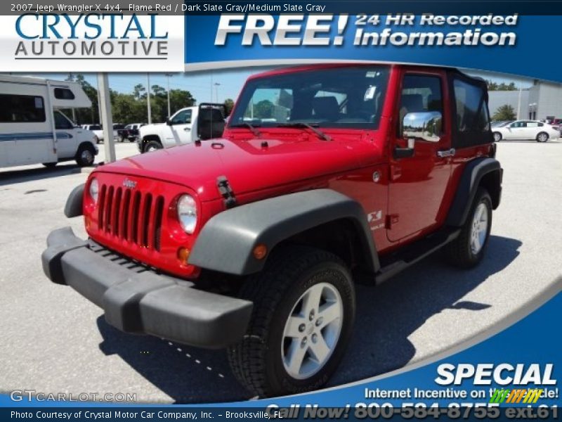 Flame Red / Dark Slate Gray/Medium Slate Gray 2007 Jeep Wrangler X 4x4
