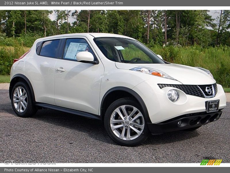 White Pearl / Black/Red Leather/Silver Trim 2012 Nissan Juke SL AWD