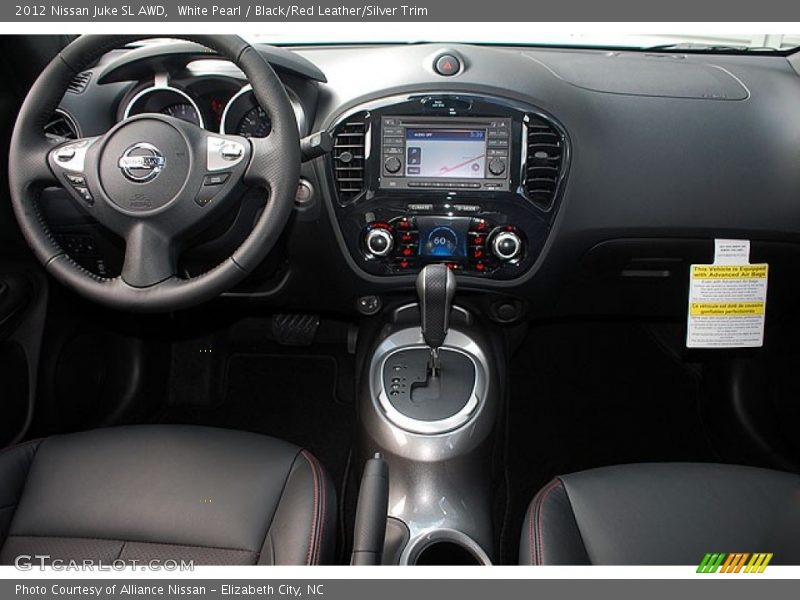White Pearl / Black/Red Leather/Silver Trim 2012 Nissan Juke SL AWD