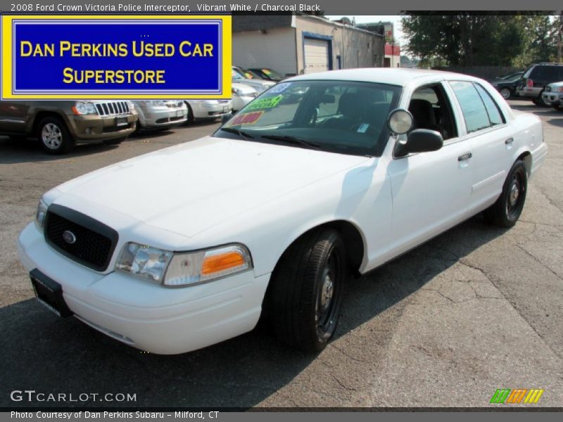 Vibrant White / Charcoal Black 2008 Ford Crown Victoria Police Interceptor
