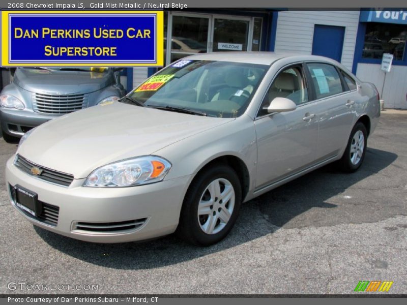 Gold Mist Metallic / Neutral Beige 2008 Chevrolet Impala LS