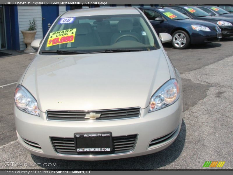 Gold Mist Metallic / Neutral Beige 2008 Chevrolet Impala LS