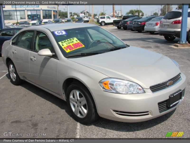 Gold Mist Metallic / Neutral Beige 2008 Chevrolet Impala LS