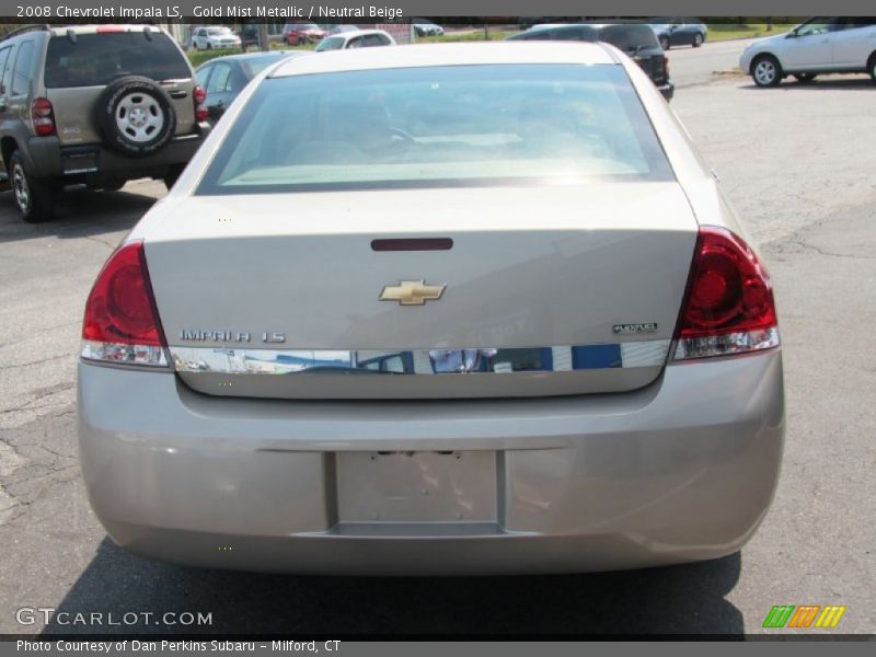 Gold Mist Metallic / Neutral Beige 2008 Chevrolet Impala LS