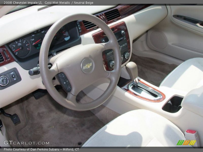 Gold Mist Metallic / Neutral Beige 2008 Chevrolet Impala LS