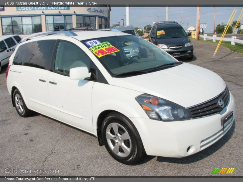 Nordic White Pearl / Gray 2009 Nissan Quest 3.5 S