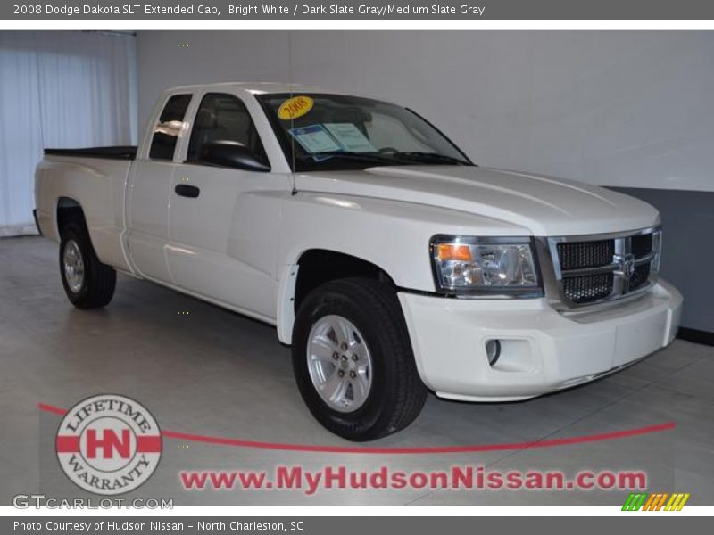 Bright White / Dark Slate Gray/Medium Slate Gray 2008 Dodge Dakota SLT Extended Cab