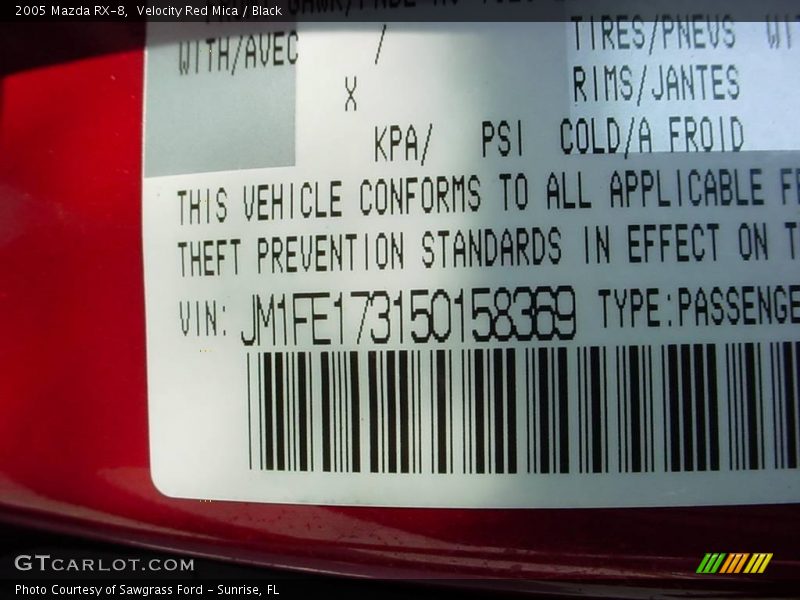 Velocity Red Mica / Black 2005 Mazda RX-8