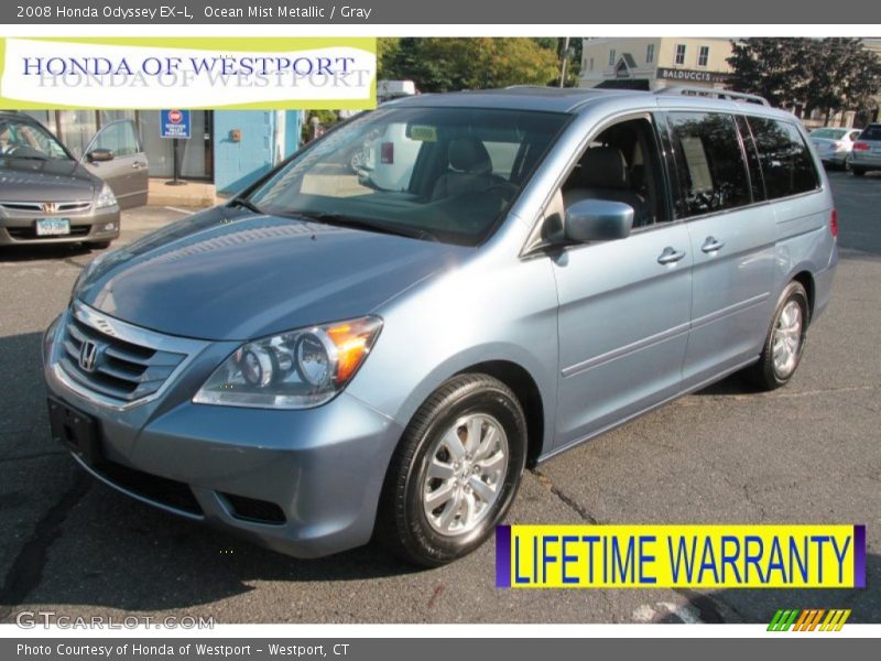 Ocean Mist Metallic / Gray 2008 Honda Odyssey EX-L