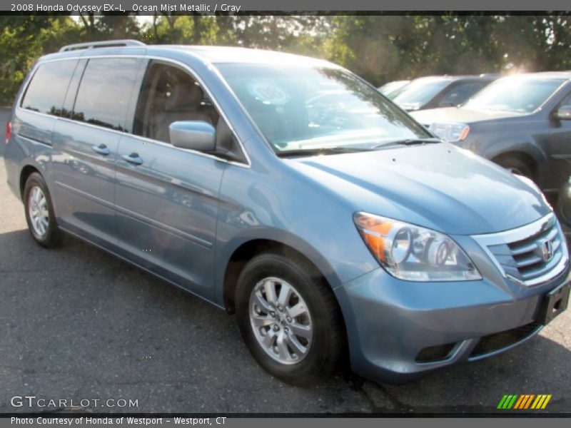 Ocean Mist Metallic / Gray 2008 Honda Odyssey EX-L