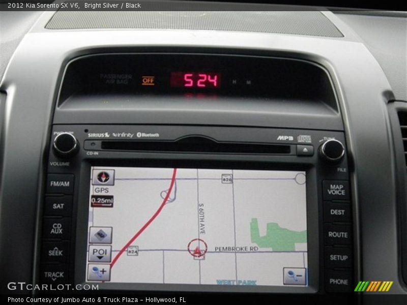 Bright Silver / Black 2012 Kia Sorento SX V6