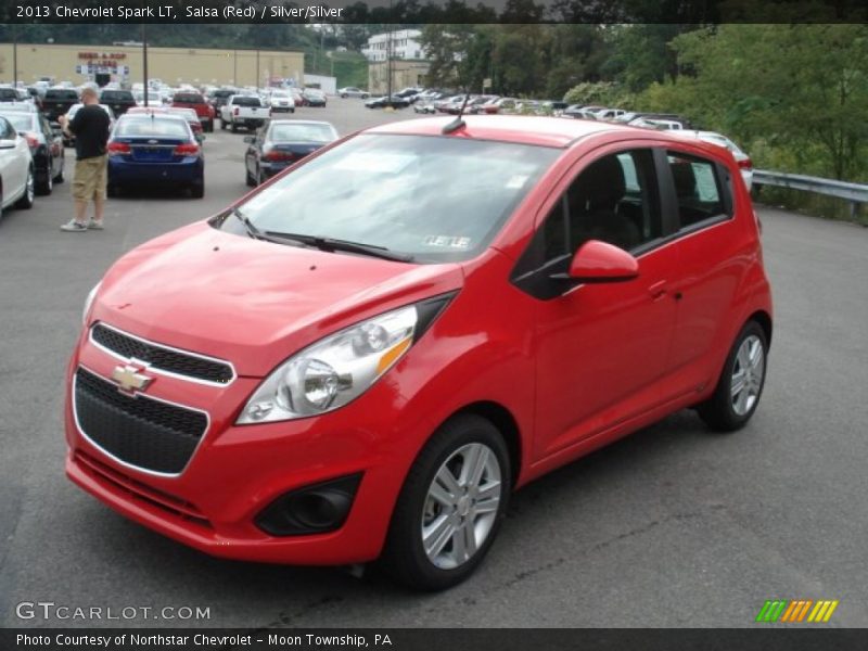 Salsa (Red) / Silver/Silver 2013 Chevrolet Spark LT
