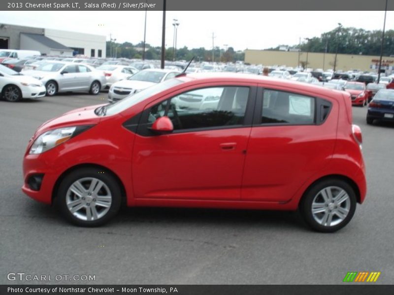 Salsa (Red) / Silver/Silver 2013 Chevrolet Spark LT