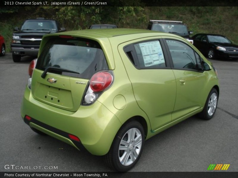 Jalapeno (Green) / Green/Green 2013 Chevrolet Spark LT