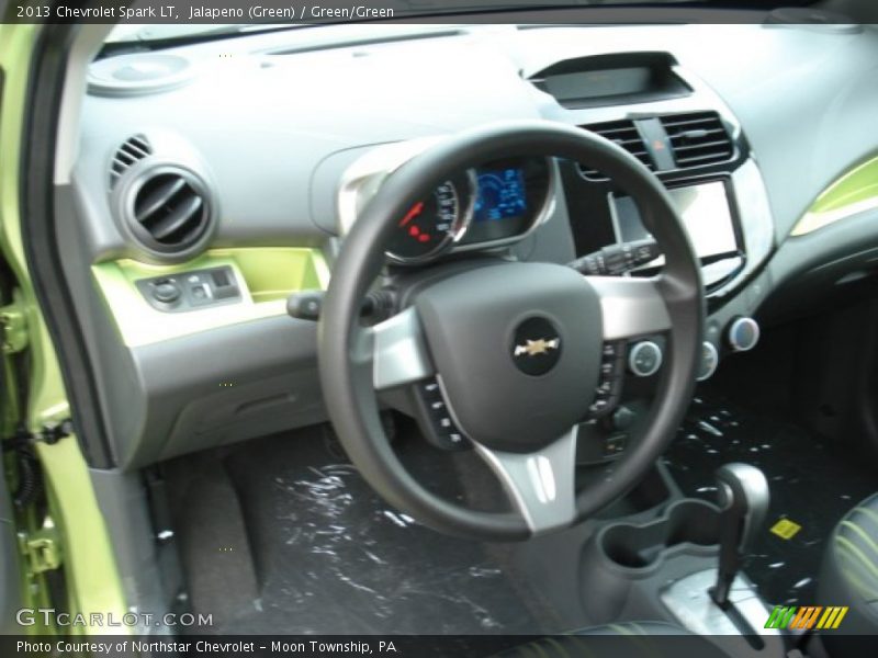 Jalapeno (Green) / Green/Green 2013 Chevrolet Spark LT