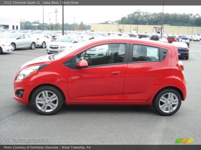 Salsa (Red) / Silver/Silver 2013 Chevrolet Spark LS