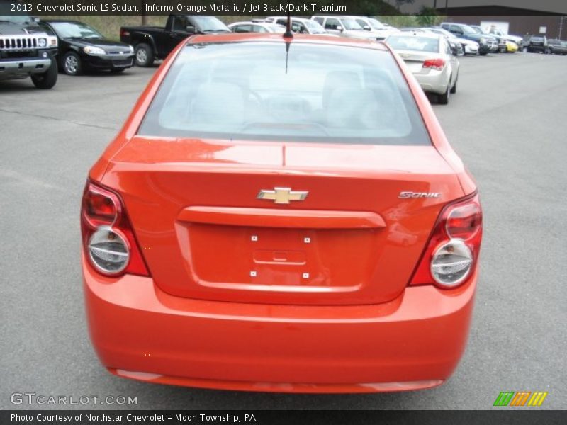 Inferno Orange Metallic / Jet Black/Dark Titanium 2013 Chevrolet Sonic LS Sedan