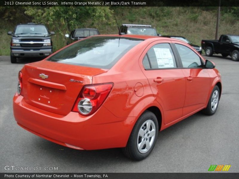 Inferno Orange Metallic / Jet Black/Dark Titanium 2013 Chevrolet Sonic LS Sedan