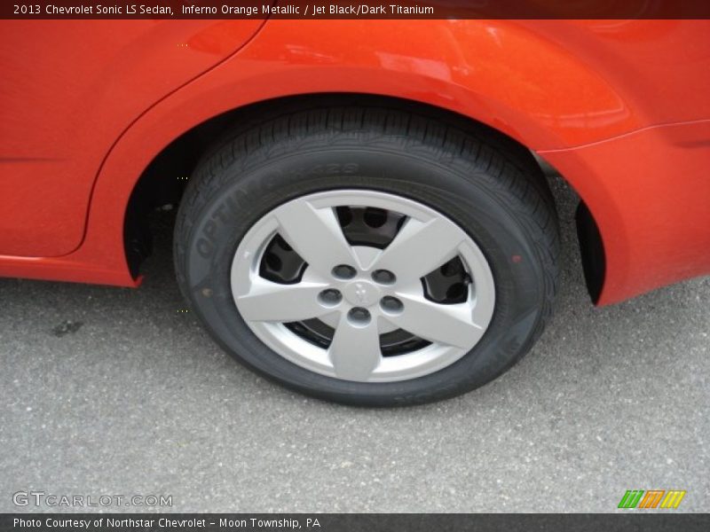 Inferno Orange Metallic / Jet Black/Dark Titanium 2013 Chevrolet Sonic LS Sedan