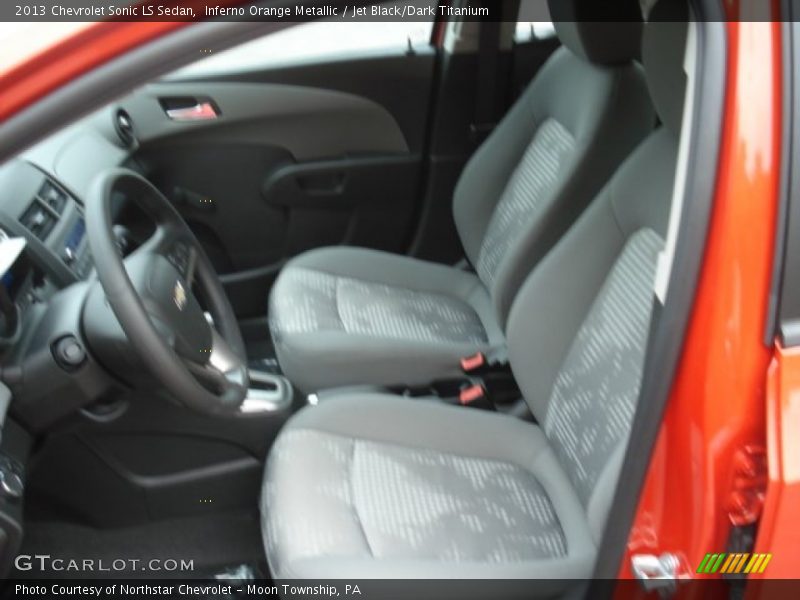 Inferno Orange Metallic / Jet Black/Dark Titanium 2013 Chevrolet Sonic LS Sedan