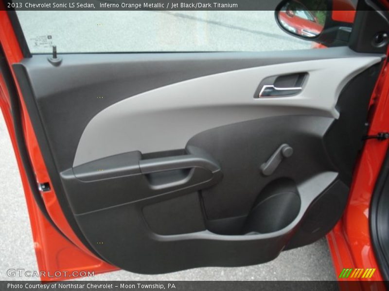 Inferno Orange Metallic / Jet Black/Dark Titanium 2013 Chevrolet Sonic LS Sedan