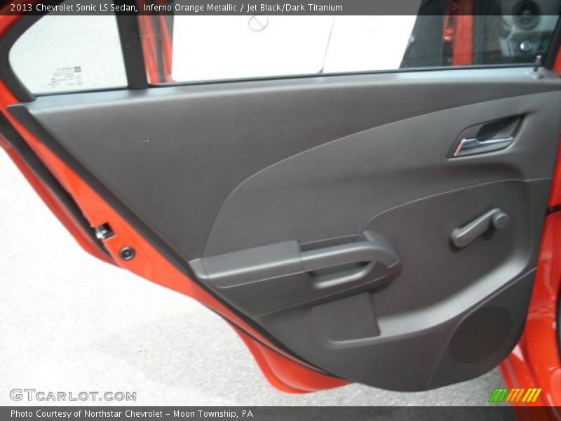 Inferno Orange Metallic / Jet Black/Dark Titanium 2013 Chevrolet Sonic LS Sedan