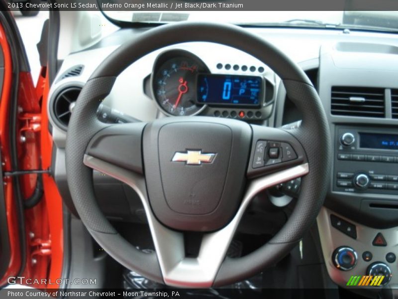 Inferno Orange Metallic / Jet Black/Dark Titanium 2013 Chevrolet Sonic LS Sedan