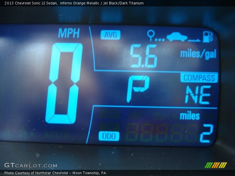 Inferno Orange Metallic / Jet Black/Dark Titanium 2013 Chevrolet Sonic LS Sedan