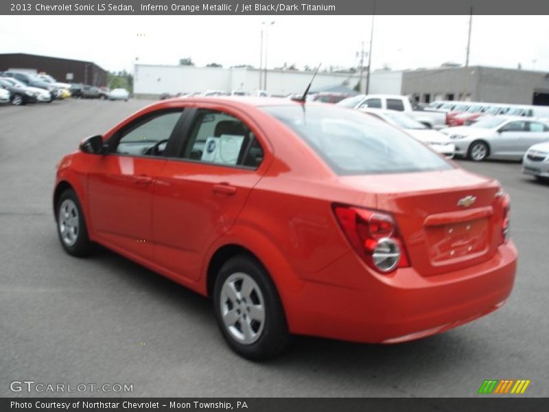 Inferno Orange Metallic / Jet Black/Dark Titanium 2013 Chevrolet Sonic LS Sedan