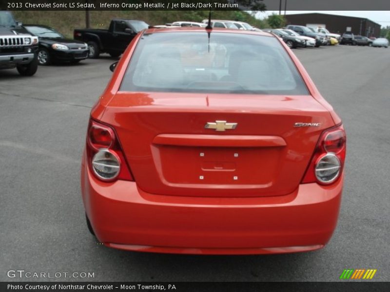 Inferno Orange Metallic / Jet Black/Dark Titanium 2013 Chevrolet Sonic LS Sedan