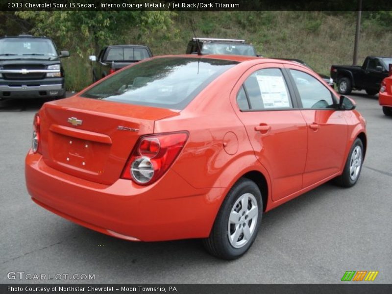 Inferno Orange Metallic / Jet Black/Dark Titanium 2013 Chevrolet Sonic LS Sedan