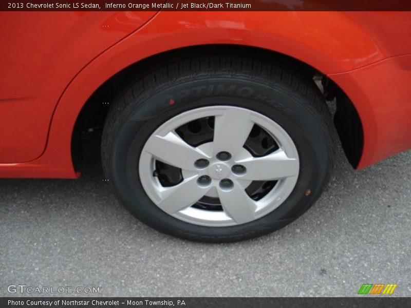 Inferno Orange Metallic / Jet Black/Dark Titanium 2013 Chevrolet Sonic LS Sedan