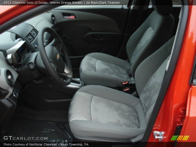 Inferno Orange Metallic / Jet Black/Dark Titanium 2013 Chevrolet Sonic LS Sedan