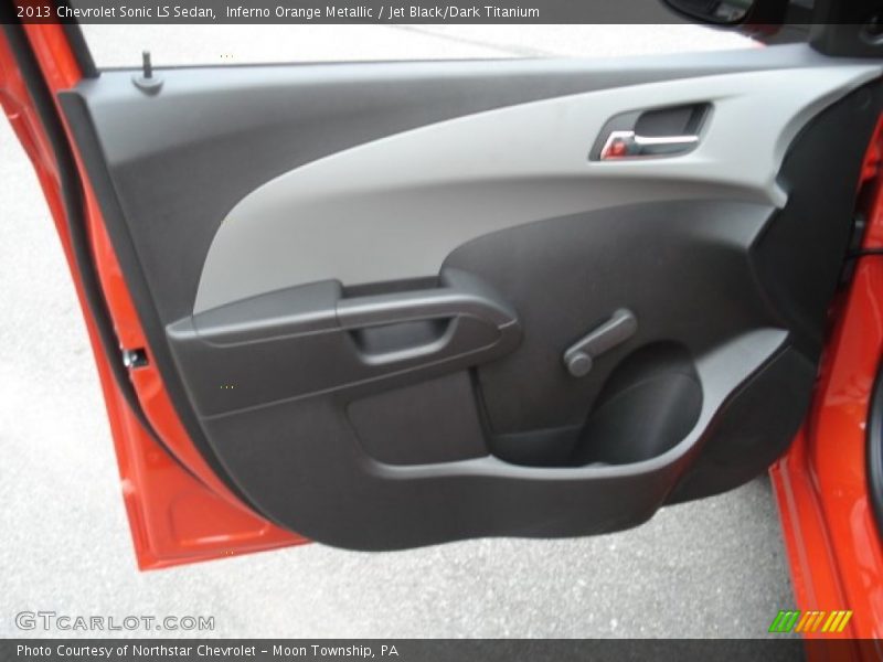 Inferno Orange Metallic / Jet Black/Dark Titanium 2013 Chevrolet Sonic LS Sedan