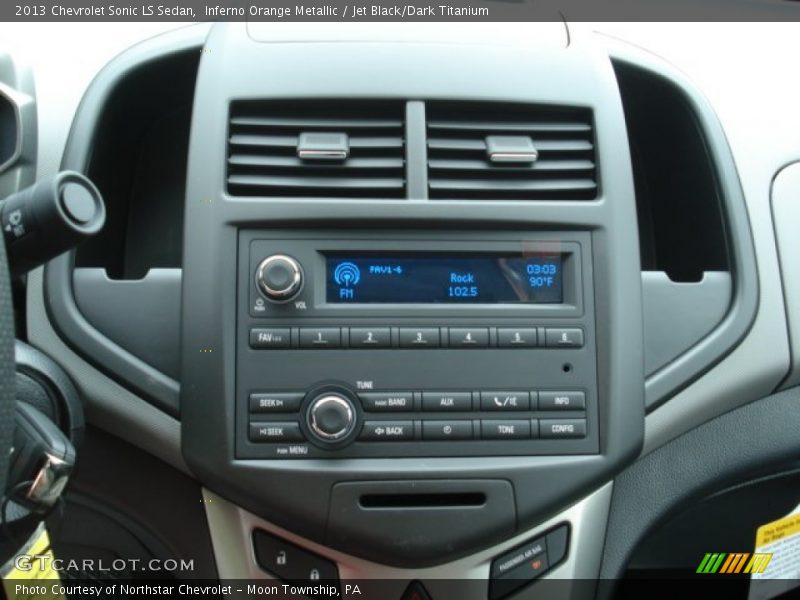 Inferno Orange Metallic / Jet Black/Dark Titanium 2013 Chevrolet Sonic LS Sedan