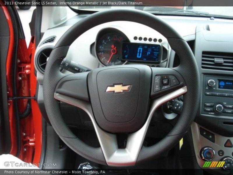 Inferno Orange Metallic / Jet Black/Dark Titanium 2013 Chevrolet Sonic LS Sedan
