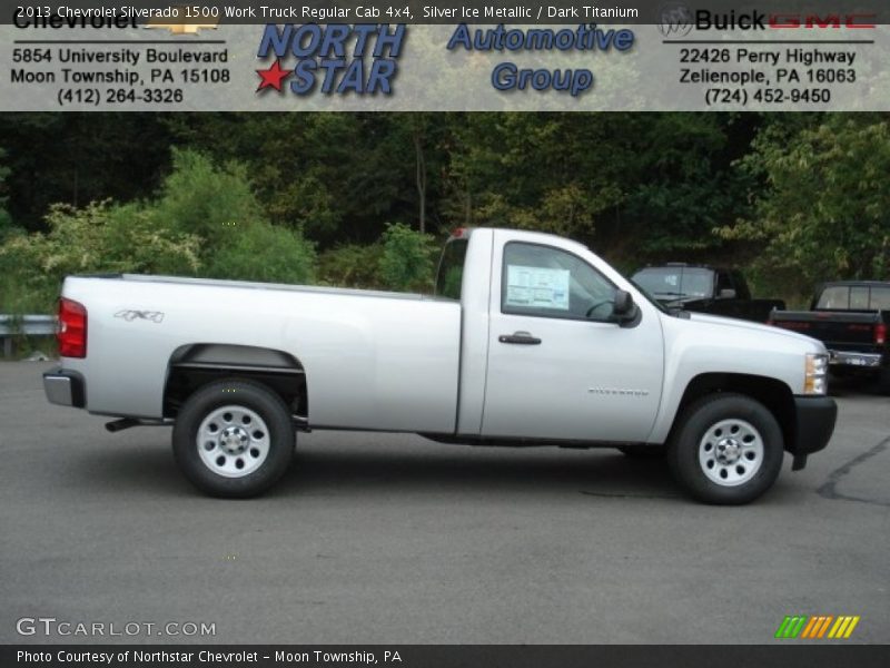 Silver Ice Metallic / Dark Titanium 2013 Chevrolet Silverado 1500 Work Truck Regular Cab 4x4