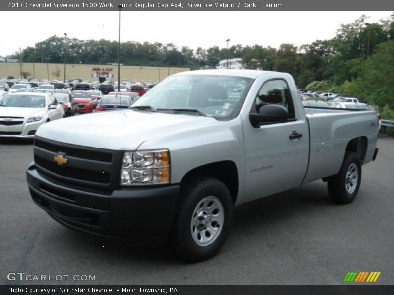 Silver Ice Metallic / Dark Titanium 2013 Chevrolet Silverado 1500 Work Truck Regular Cab 4x4