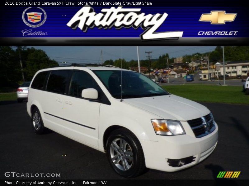 Stone White / Dark Slate Gray/Light Shale 2010 Dodge Grand Caravan SXT Crew