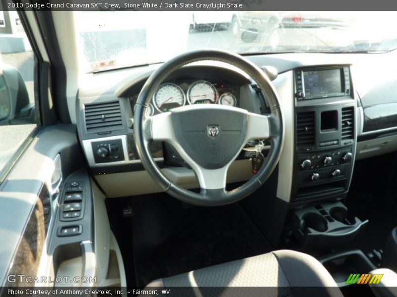 Stone White / Dark Slate Gray/Light Shale 2010 Dodge Grand Caravan SXT Crew