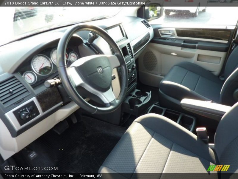 Stone White / Dark Slate Gray/Light Shale 2010 Dodge Grand Caravan SXT Crew