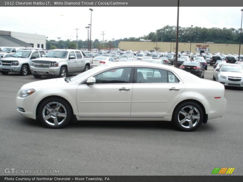 White Diamond Tricoat / Cocoa/Cashmere 2012 Chevrolet Malibu LT